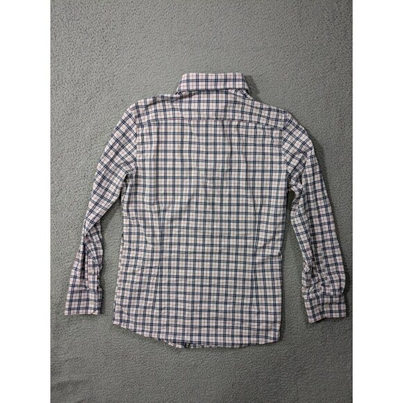 Mizzen and Main Shirt Mens Large Trim Monaco Dress Blue Red Plaid Performance - Picture 2 of 11